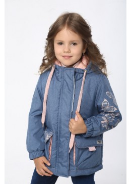 Модний карапуз блакитна демісезонна куртка для дівчинки Метелик 03-01135-0